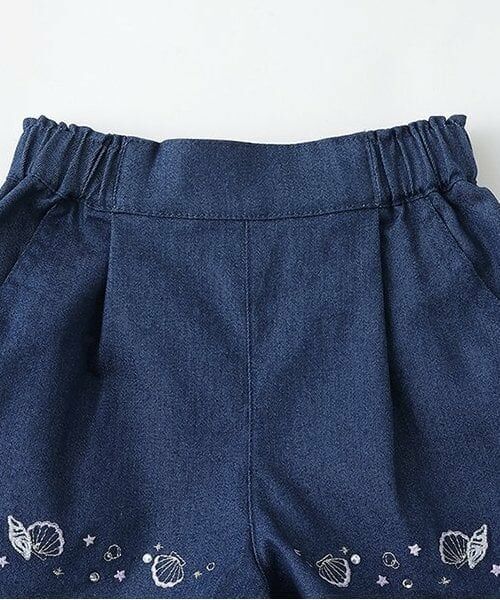 Pupil House / ピューピルハウス ショート・ハーフ・半端丈パンツ | シェル刺しゅう裾フリルショーパン | 詳細2