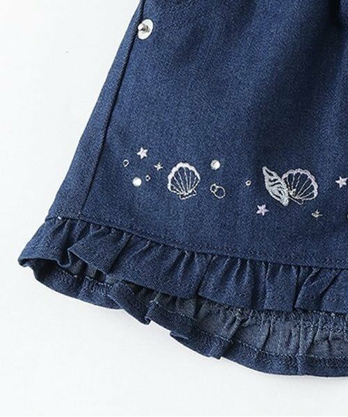 Pupil House / ピューピルハウス ショート・ハーフ・半端丈パンツ | シェル刺しゅう裾フリルショーパン | 詳細4