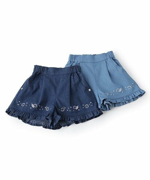 Pupil House / ピューピルハウス ショート・ハーフ・半端丈パンツ | シェル刺しゅう裾フリルショーパン | 詳細7