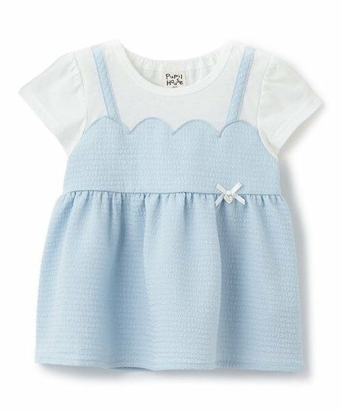 Pupil House / ピューピルハウス Tシャツ | ビスチェドッキング半そでT（サックス）