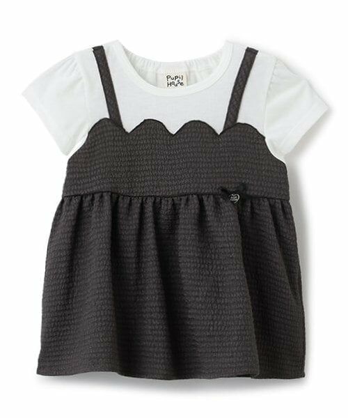 Pupil House / ピューピルハウス Tシャツ | ビスチェドッキング半そでT（チャコール）