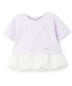 Pupil House / ピューピルハウス Tシャツ | リボンいっぱいバルーン裾半そでTシャツ