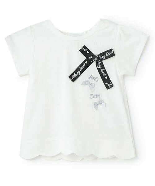 Pupil House / ピューピルハウス Tシャツ | 裾スカラップ　半袖Tシャツ（オフ ホワイト）