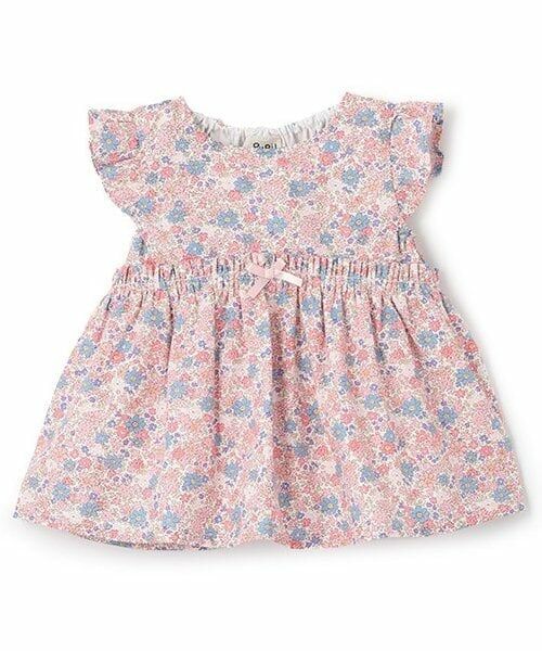 Pupil House / ピューピルハウス その他トップス | 花柄半袖チュニック（ピンク）