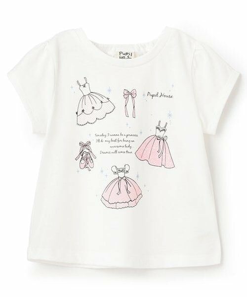 Pupil House / ピューピルハウス Tシャツ | バリュー半T　プリンセスバレエ（オフ ホワイト）