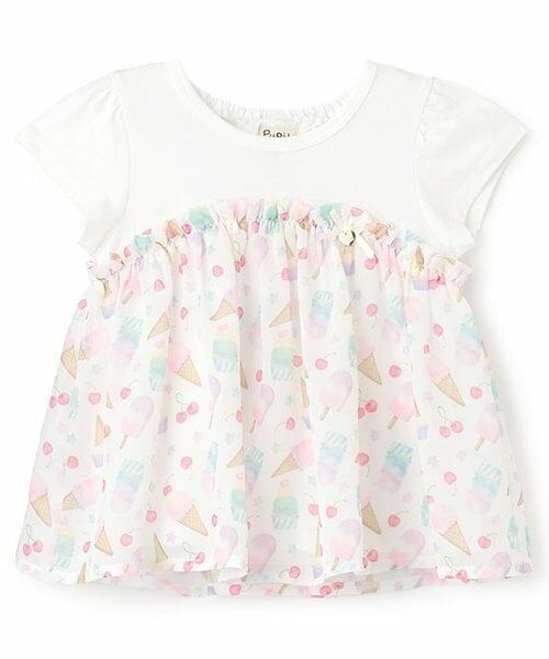 Pupil House / ピューピルハウス Tシャツ | オリジナルPtシフォンドッキング半T（オフ ホワイト）