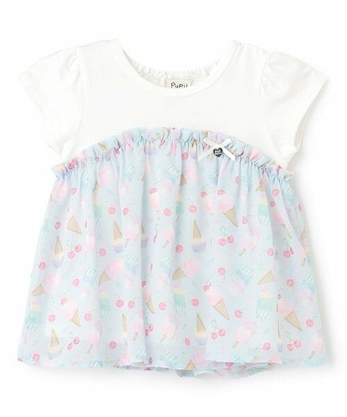 Pupil House / ピューピルハウス Tシャツ | オリジナルPtシフォンドッキング半T（サックス）