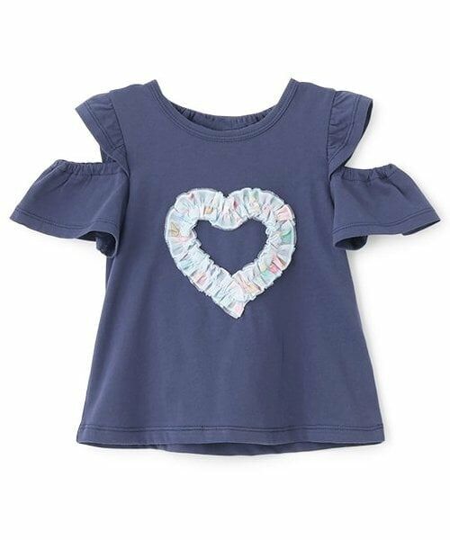 Pupil House / ピューピルハウス Tシャツ | フリルモチーフ半T（紺）