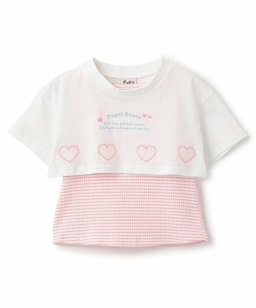 Pupil House / ピューピルハウス Tシャツ | 短丈半そでT×タンクトップ（オフ ホワイト）