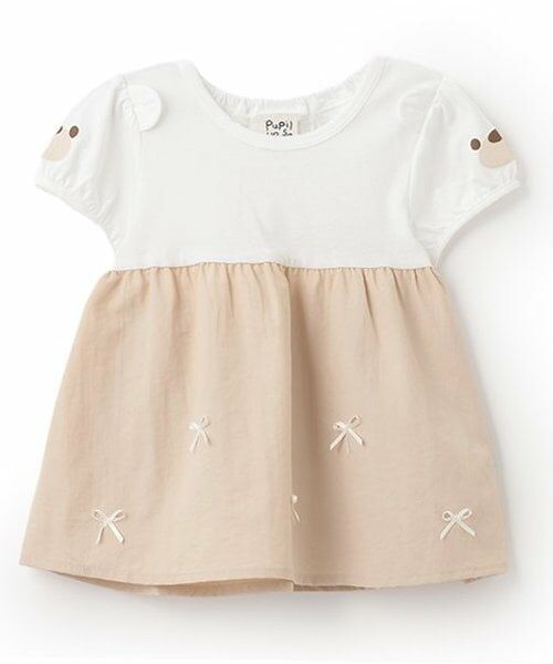 Pupil House / ピューピルハウス Tシャツ | 袖アニマル半T（ベージュ）