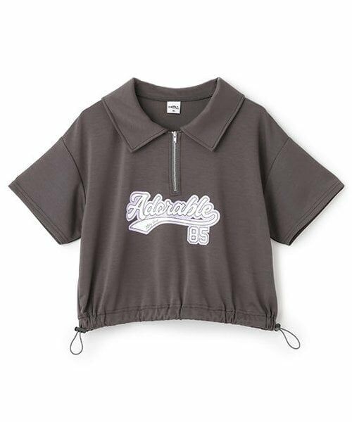 Pupil House / ピューピルハウス Tシャツ | 【milky coast】ハーフZIP半袖T（チャコール）