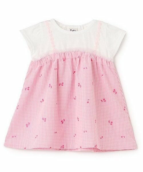 Pupil House / ピューピルハウス その他トップス | チェリー刺しゅうギンガムチュニック（ピンク）