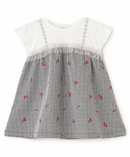 Pupil House / ピューピルハウス その他トップス | チェリー刺しゅうギンガムチュニック（黒）