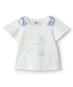 Pupil House / ピューピルハウス Tシャツ | シェル刺しゅう肩開き半T