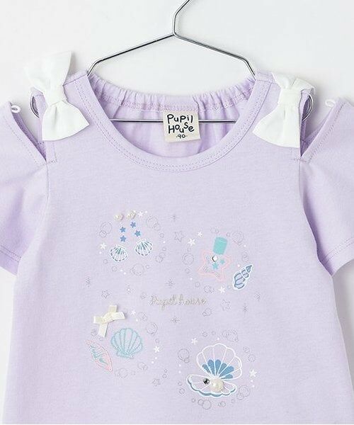 Pupil House / ピューピルハウス Tシャツ | シェル刺しゅう肩開き半T | 詳細2
