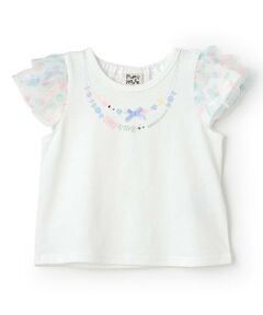 Pupil House / ピューピルハウス Tシャツ | 袖総柄チュール半T