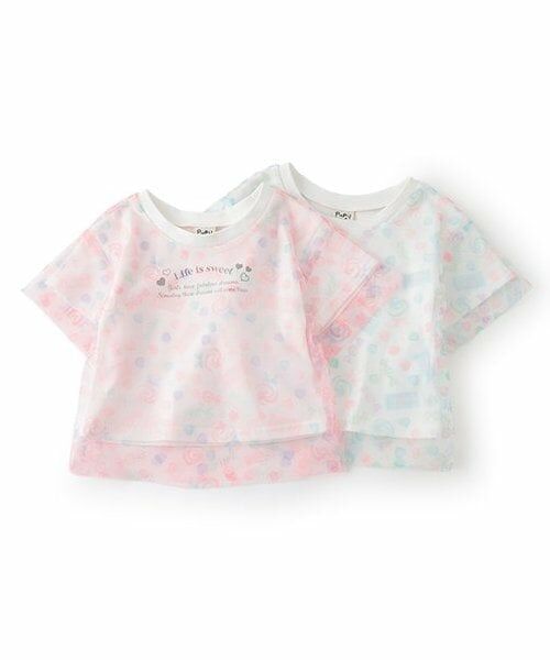 Pupil House / ピューピルハウス Tシャツ | 総柄チュールレイヤード半T | 詳細7