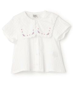 Pupil House / ピューピルハウス シャツ・ブラウス | スカラップ刺しゅうブラウス