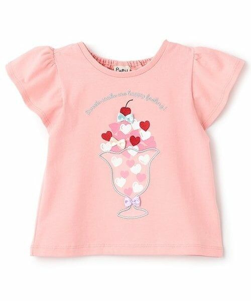 Pupil House / ピューピルハウス Tシャツ | アップリケ半袖Tシャツ（ピンク）