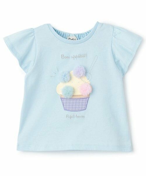 Pupil House / ピューピルハウス Tシャツ | アップリケ半袖Tシャツ（サックス）