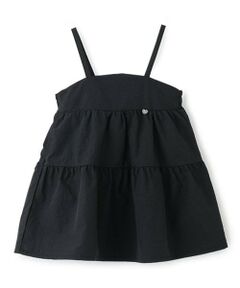 Pupil House / ピューピルハウス ミニ丈・ひざ丈ワンピース | 後ろリボンつきティアードキャミ長袖ワンピース