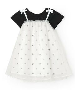 Pupil House / ピューピルハウス ミニ丈・ひざ丈ワンピース | ドッキングチュール半袖ワンピース