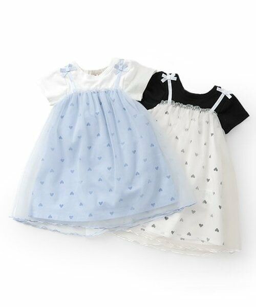 Pupil House / ピューピルハウス ミニ丈・ひざ丈ワンピース | ドッキングチュール半袖ワンピース | 詳細9