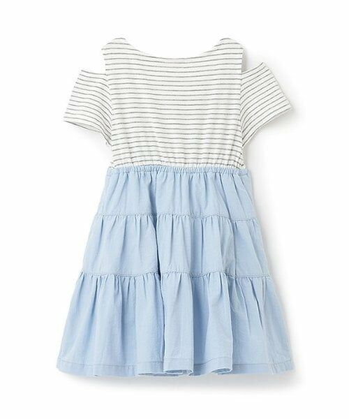 Pupil House / ピューピルハウス ミニ丈・ひざ丈ワンピース | ボーダードッキング半袖ワンピース | 詳細1