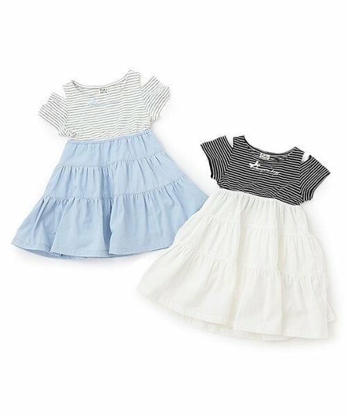 Pupil House / ピューピルハウス ミニ丈・ひざ丈ワンピース | ボーダードッキング半袖ワンピース | 詳細9