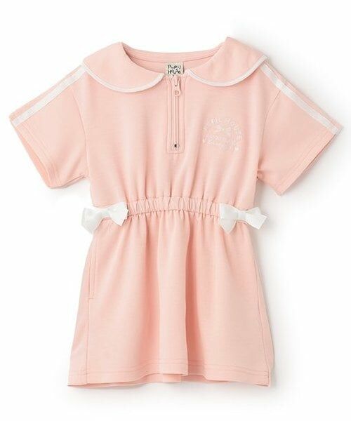 Pupil House / ピューピルハウス ミニ丈・ひざ丈ワンピース | セーラーハーフZIP半袖ワンピース（ピンク）