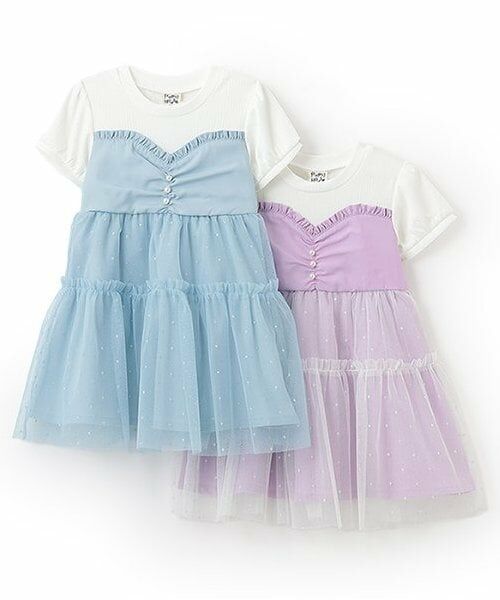 Pupil House / ピューピルハウス ミニ丈・ひざ丈ワンピース | プリンセス風ドッキング半袖ワンピース | 詳細8