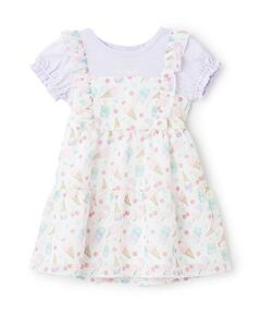 Pupil House / ピューピルハウス ミニ丈・ひざ丈ワンピース | オリジナルプリントドッキング半袖ワンピース