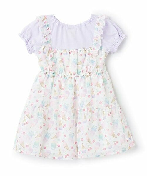 Pupil House / ピューピルハウス ミニ丈・ひざ丈ワンピース | オリジナルプリントドッキング半袖ワンピース | 詳細1