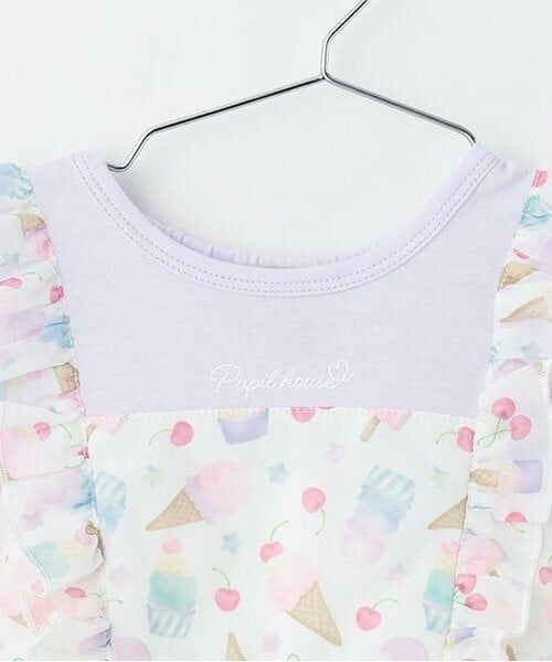 Pupil House / ピューピルハウス ミニ丈・ひざ丈ワンピース | オリジナルプリントドッキング半袖ワンピース | 詳細2