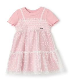 Pupil House / ピューピルハウス ミニ丈・ひざ丈ワンピース | チュールドッキングキャミワンピース