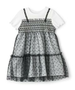 Pupil House / ピューピルハウス ミニ丈・ひざ丈ワンピース | チュールドッキングキャミワンピース