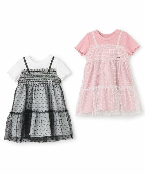 Pupil House / ピューピルハウス ミニ丈・ひざ丈ワンピース | チュールドッキングキャミワンピース | 詳細7