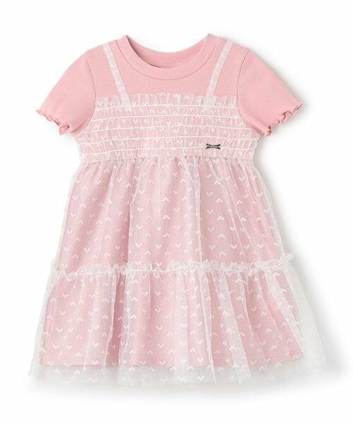 Pupil House / ピューピルハウス ミニ丈・ひざ丈ワンピース | チュールドッキングキャミワンピース（オフ ホワイト）