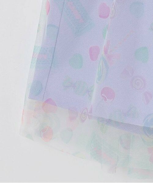 Pupil House / ピューピルハウス ミニ丈・ひざ丈ワンピース | 総柄チュールドッキングワンピース | 詳細5
