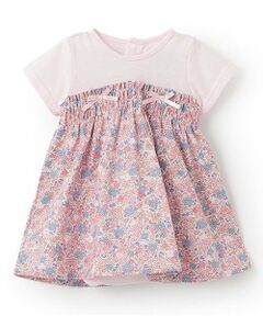 花柄半袖ロンパース