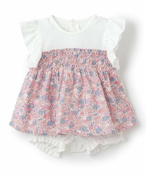 Pupil House / ピューピルハウス ベビー・キッズウエア | 花柄半袖チュニック＋ブルマセット（ピンク）