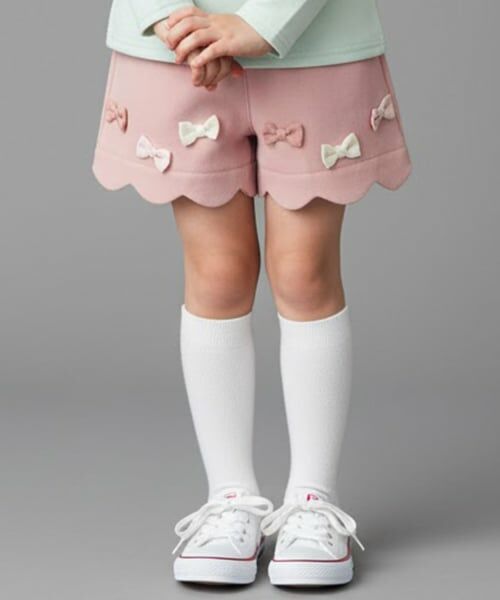 Pupil House / ピューピルハウス ショート・ハーフ・半端丈パンツ | スカラップショートパンツ（ピンク）