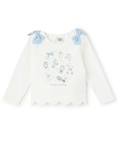 Pupil House / ピューピルハウス Tシャツ | 裾スカラップグラフィック長T