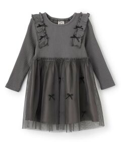 Pupil House / ピューピルハウス ミニ丈・ひざ丈ワンピース | チュールドッキングワンピ