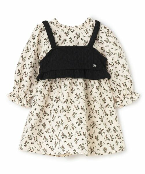 Pupil House / ピューピルハウス ミニ丈・ひざ丈ワンピース | ビスチェ×ワンピSET（ベージュ）