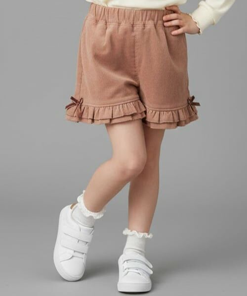 Pupil House / ピューピルハウス ショート・ハーフ・半端丈パンツ | 裾フリルショートパンツ（ピンク）