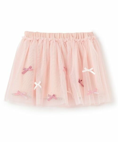 Pupil House / ピューピルハウス ミニ・ひざ丈スカート | ラメリボンアソートチュールスカート（ピンク）