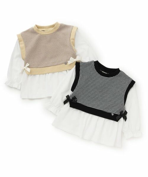 Pupil House / ピューピルハウス シャツ・ブラウス | 【セットアップ対応可】ベストレイヤード風ドッキングトップス | 詳細5