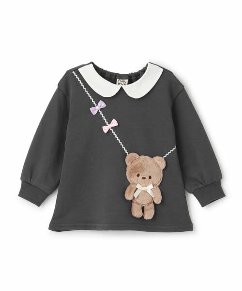 Pupil House / ピューピルハウス スウェット | 衿つきクマポシェットトレーナー | 詳細8