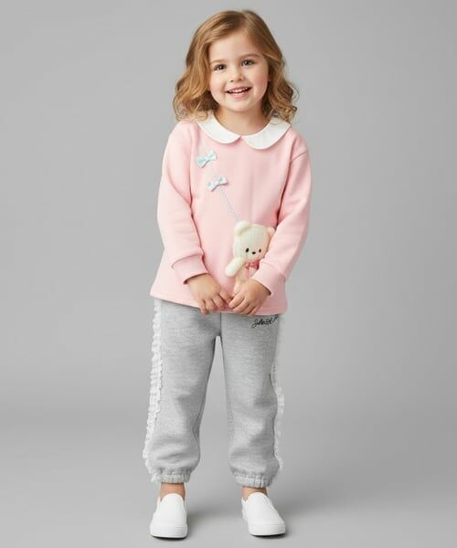 Pupil House / ピューピルハウス スウェット | 衿つきクマポシェットトレーナー | 詳細9